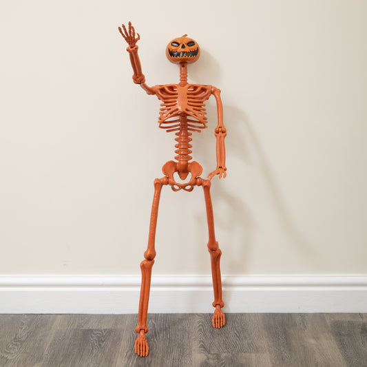 90cm Poseable Pumpkin Skeleton Hanging Halloween Decoration