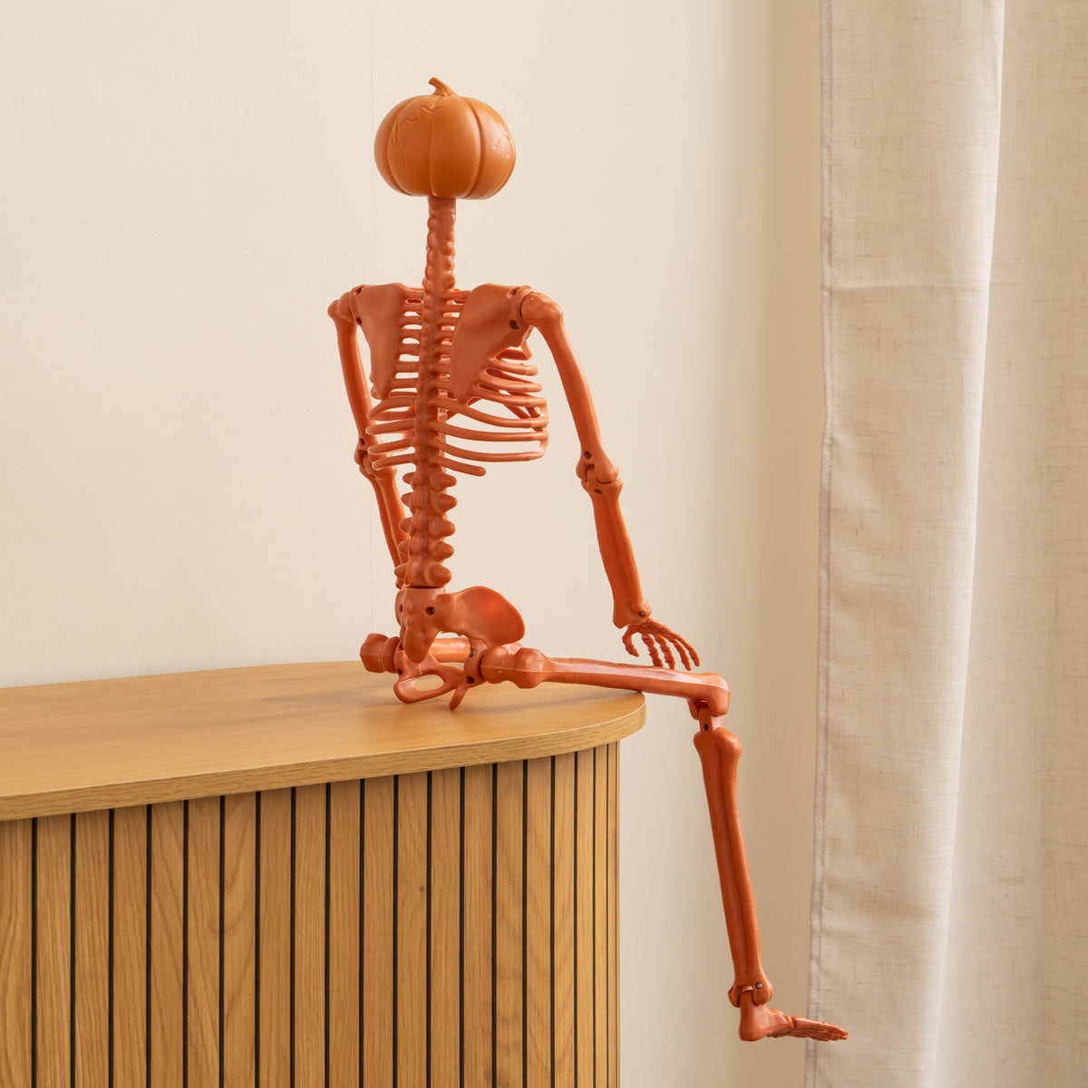 90cm Poseable Pumpkin Skeleton Hanging Halloween Decoration