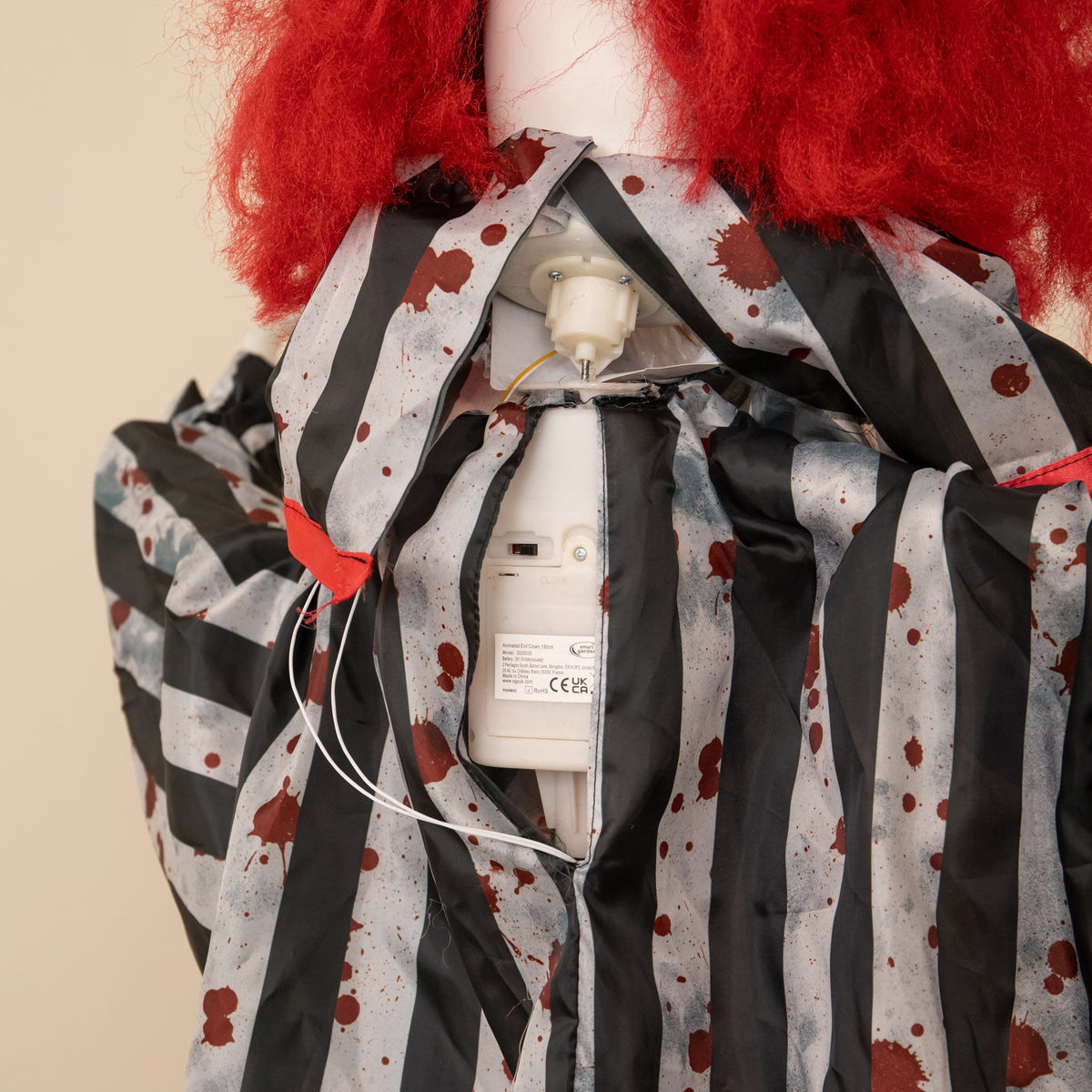 1.8m Animated Evil Clown Sound Activated Halloween Decoration with LEDs