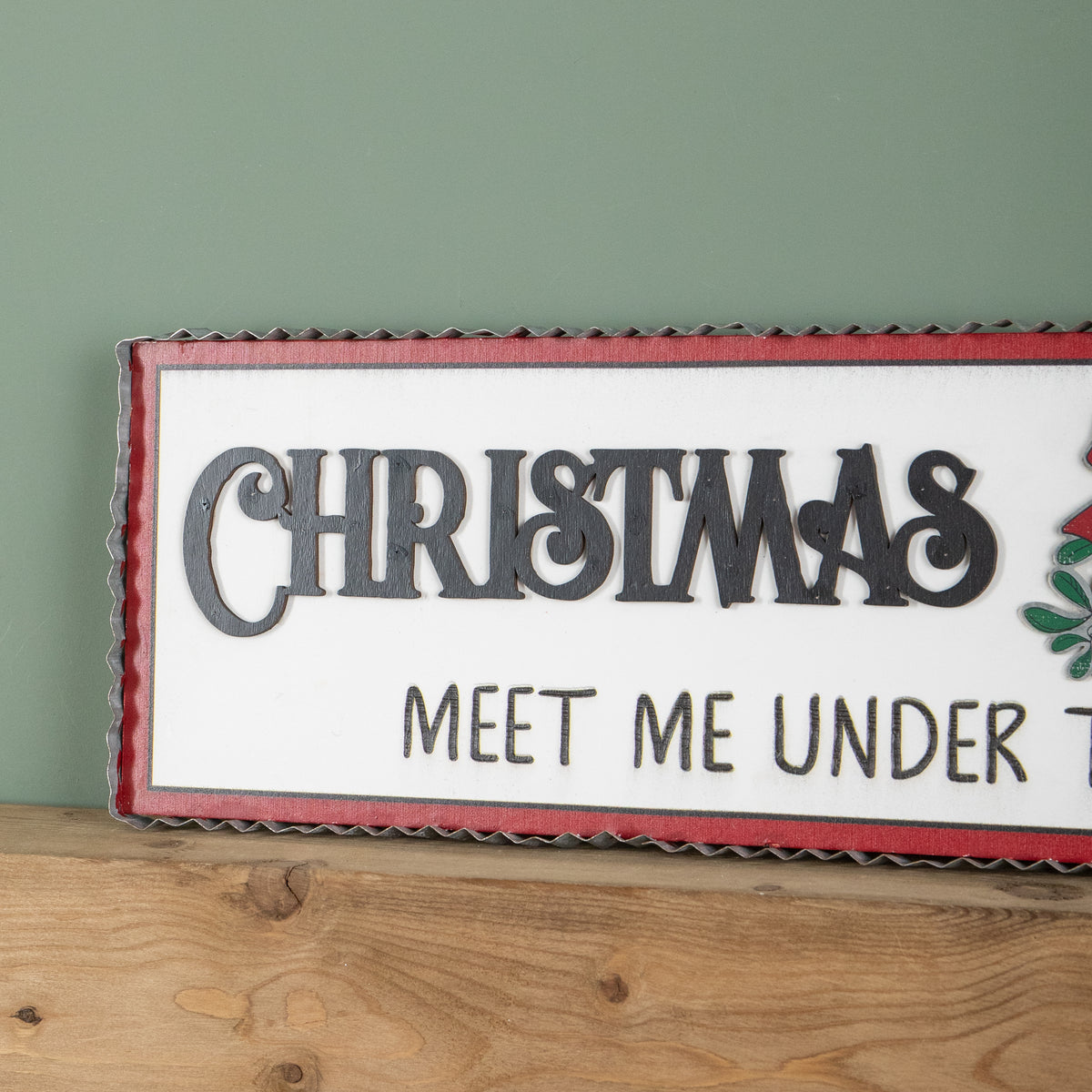 82cm Black and White Wooden Christmas Market Hanging Sign