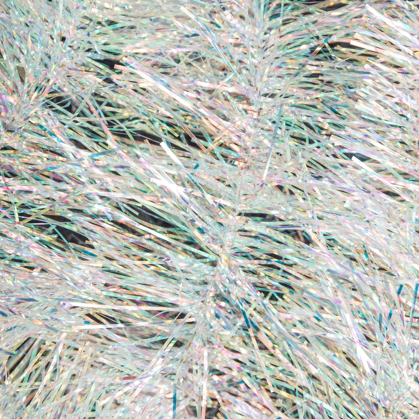2m x 12cm White Fine Cut Iridescent Christmas Tinsel Garland