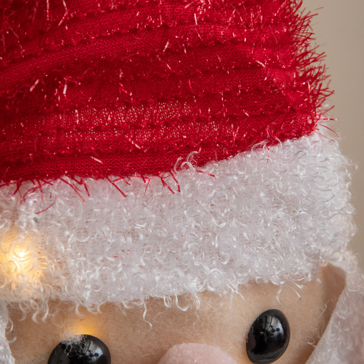65cm Light Up Santa Claus with Candy Cane & 64 Warm White LEDs