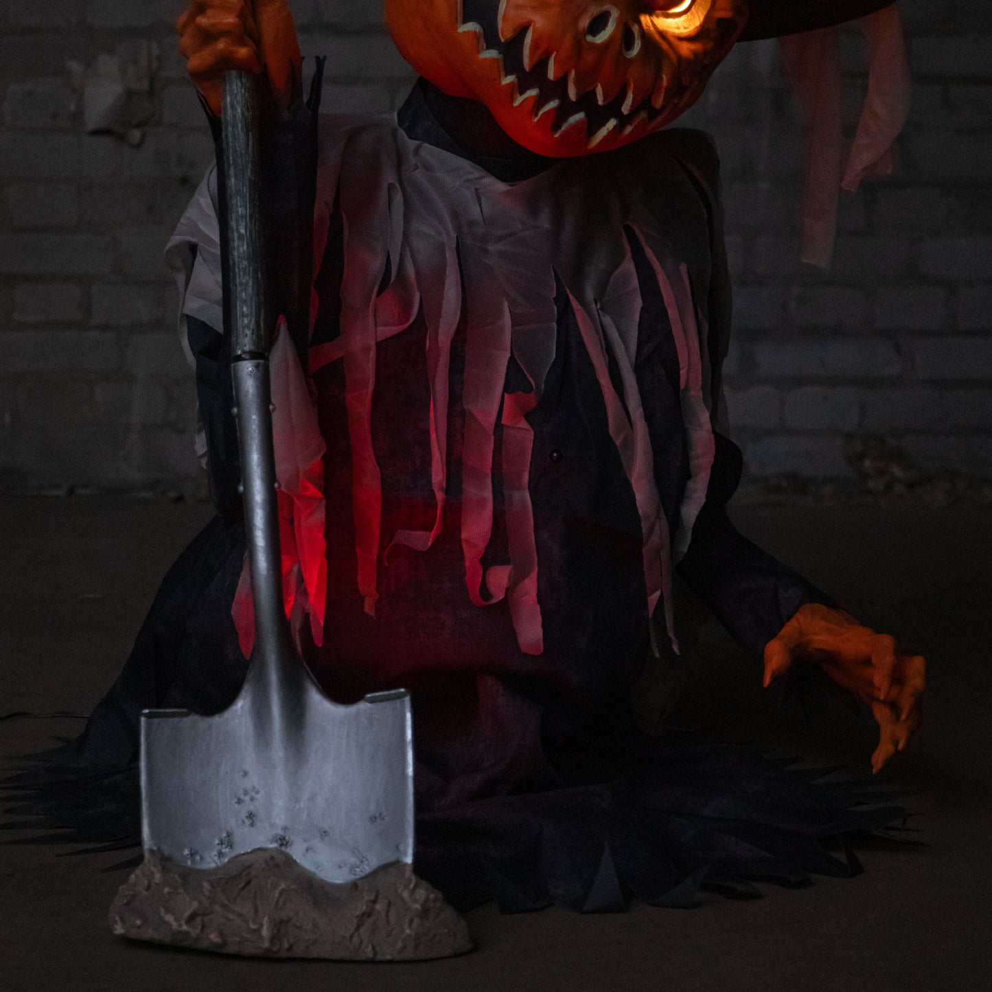3ft Tall Pop-up Pumpkin Scarecrow Halloween Animatronic Decoration with LEDs