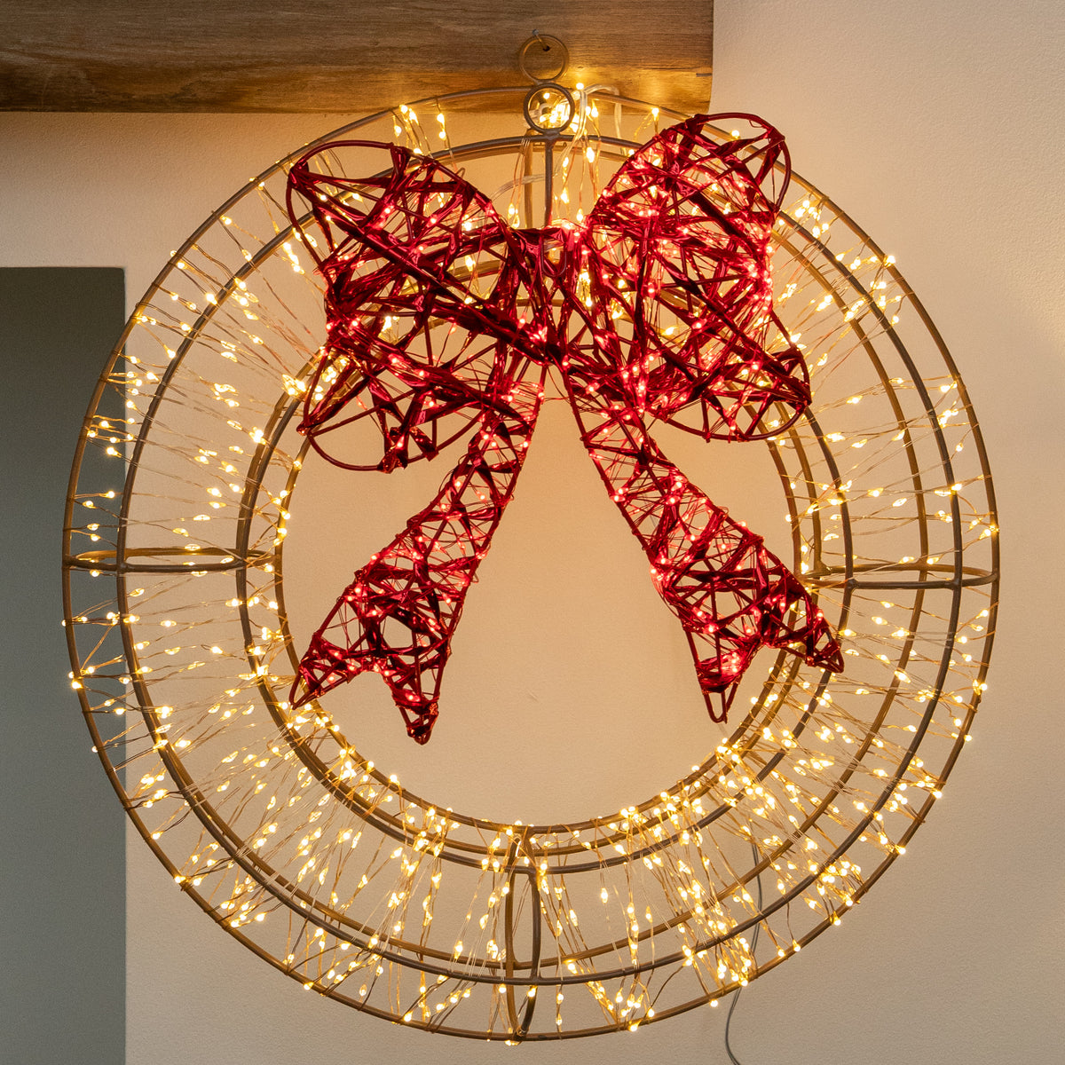 38cm Galaxy Light Up Christmas Wreath with 960 LEDs & Timer