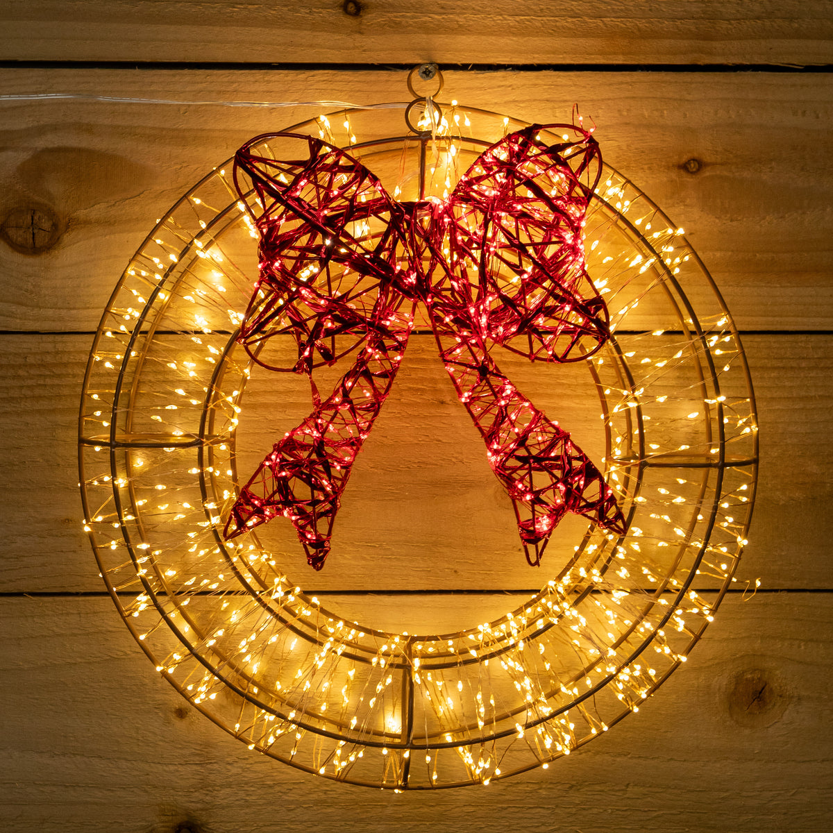 38cm Galaxy Light Up Christmas Wreath with 960 LEDs & Timer