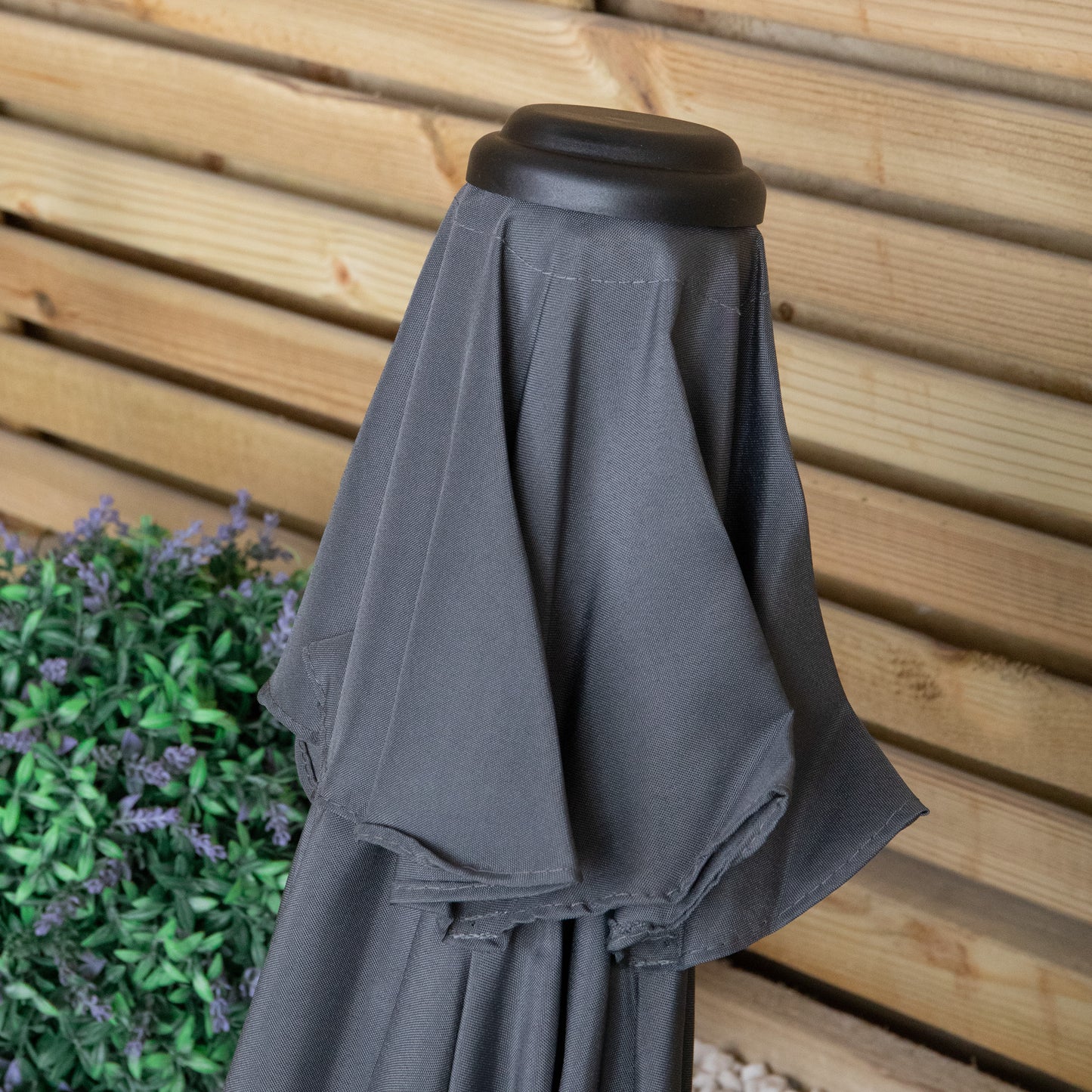 2.7m Outdoor Garden Parasol Sun Shade with Crank Handle in Grey