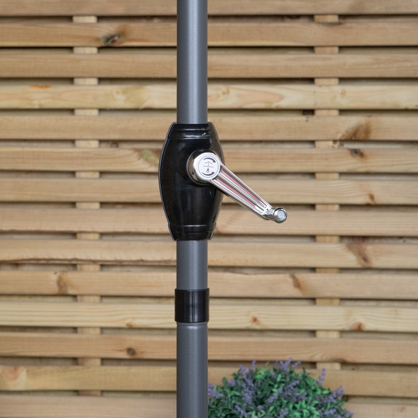 2.7m Outdoor Garden Parasol Sun Shade with Crank Handle in Grey