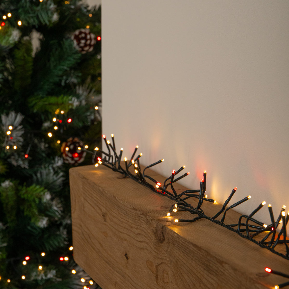 12.4m 960 LED ClusterBrights Christmas String Lights in Red & Warm White