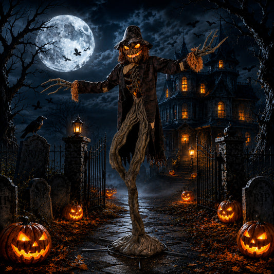 Home Accents 15ft Giant Sized Animated LED Worricrow Scarecrow Halloween Decoration