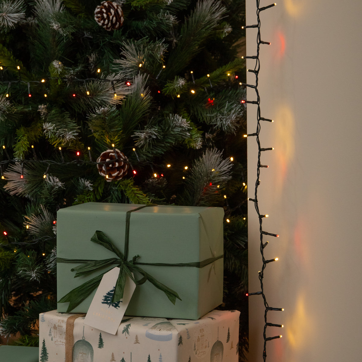37.5m 1500 LED TreeBrights Christmas String Lights in Red & Warm White