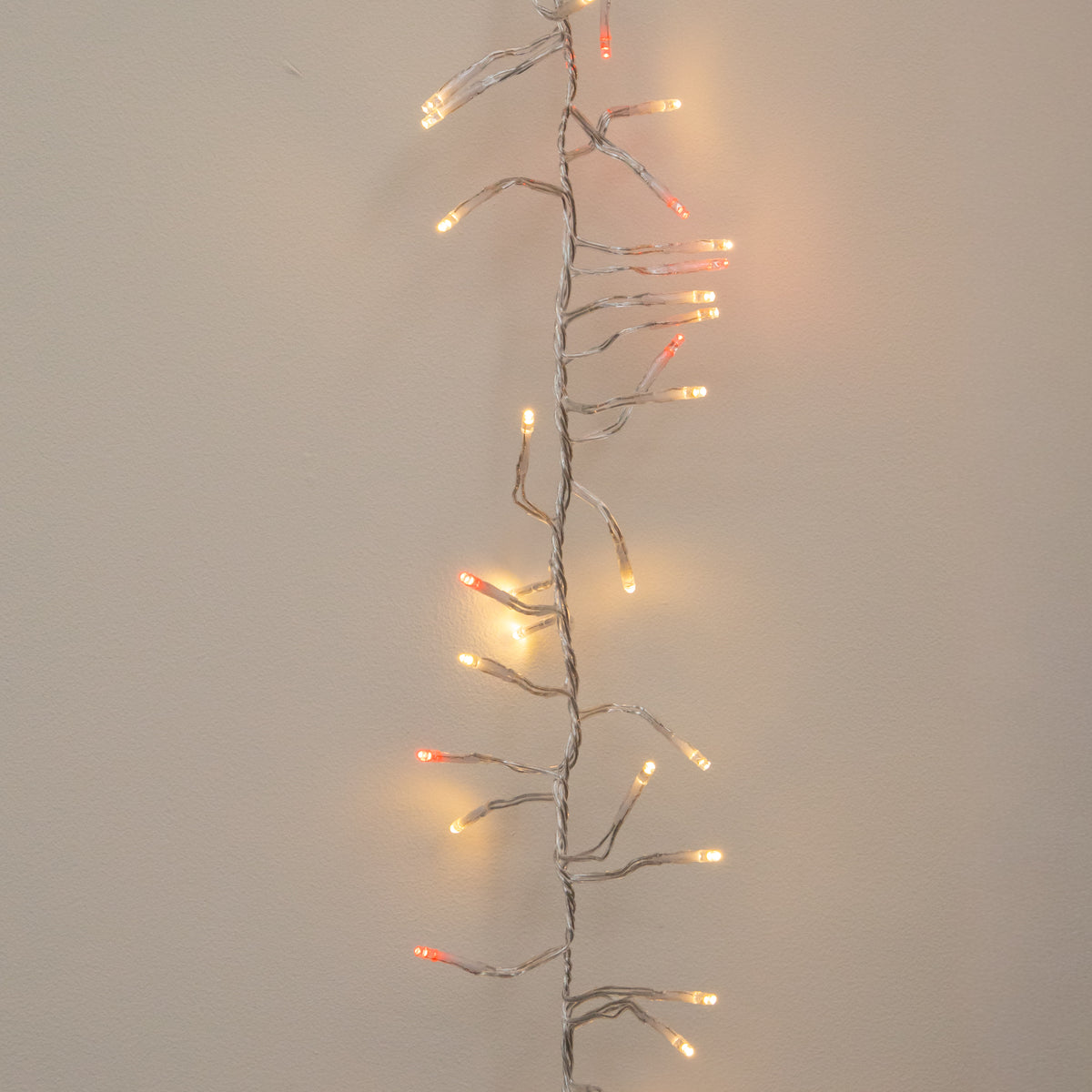 9.3m 720 LED ClusterBrights Christmas String Lights in Red & Warm White on Clear Cable