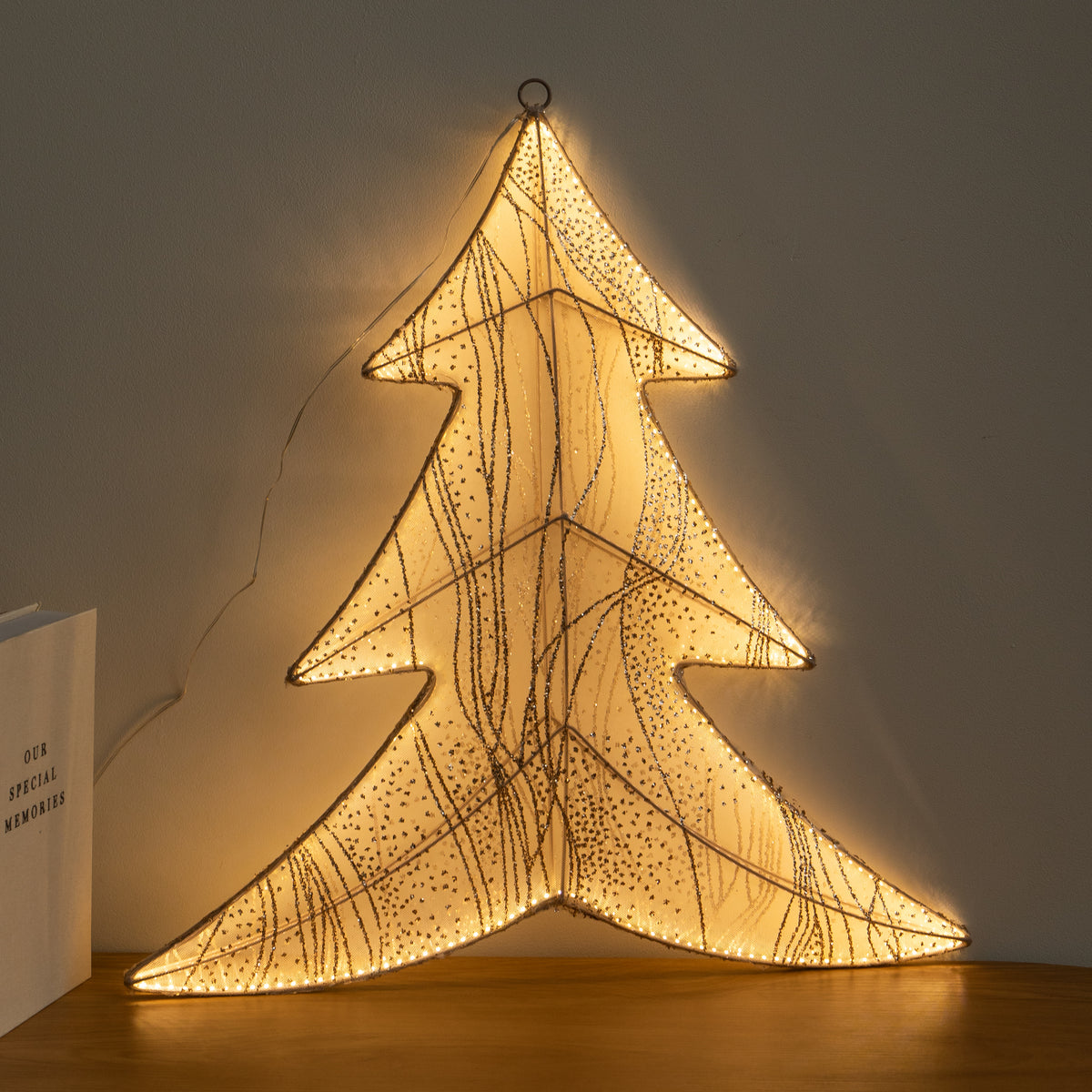 55cm Aura Light Up Christmas Tree Silhouette with Warm White LEDs