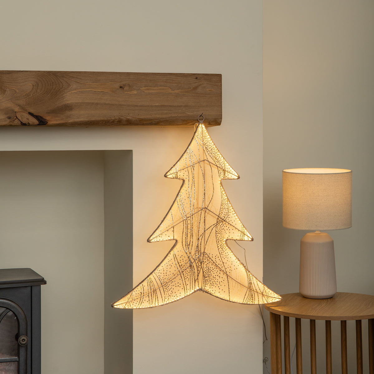 55cm Aura Light Up Christmas Tree Silhouette with Warm White LEDs