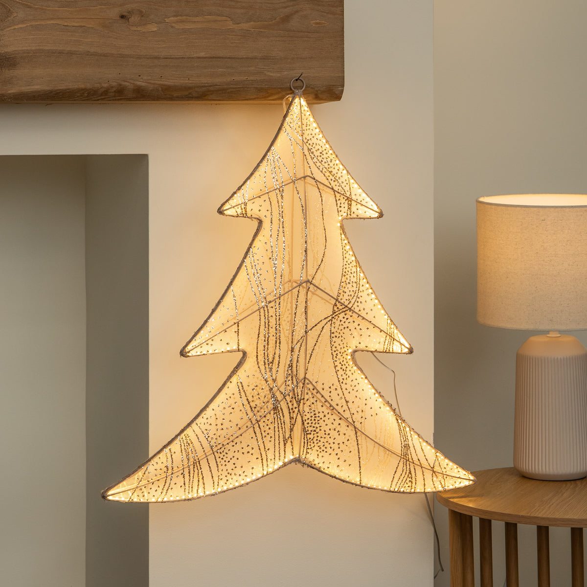 55cm Aura Light Up Christmas Tree Silhouette with Warm White LEDs