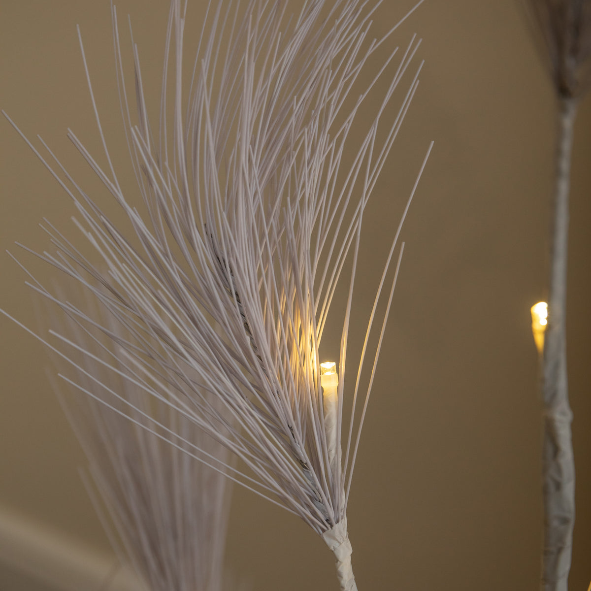4ft (1.2m) Light Up Feather Pine Christmas Tree with Warm White LEDs