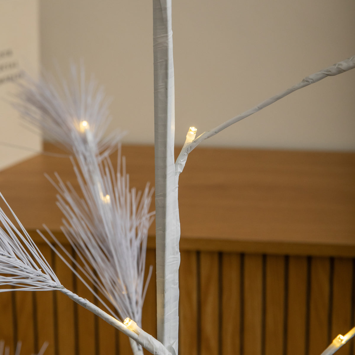 5ft (1.5m) Light Up Feather Pine Christmas Tree with Warm White LEDs