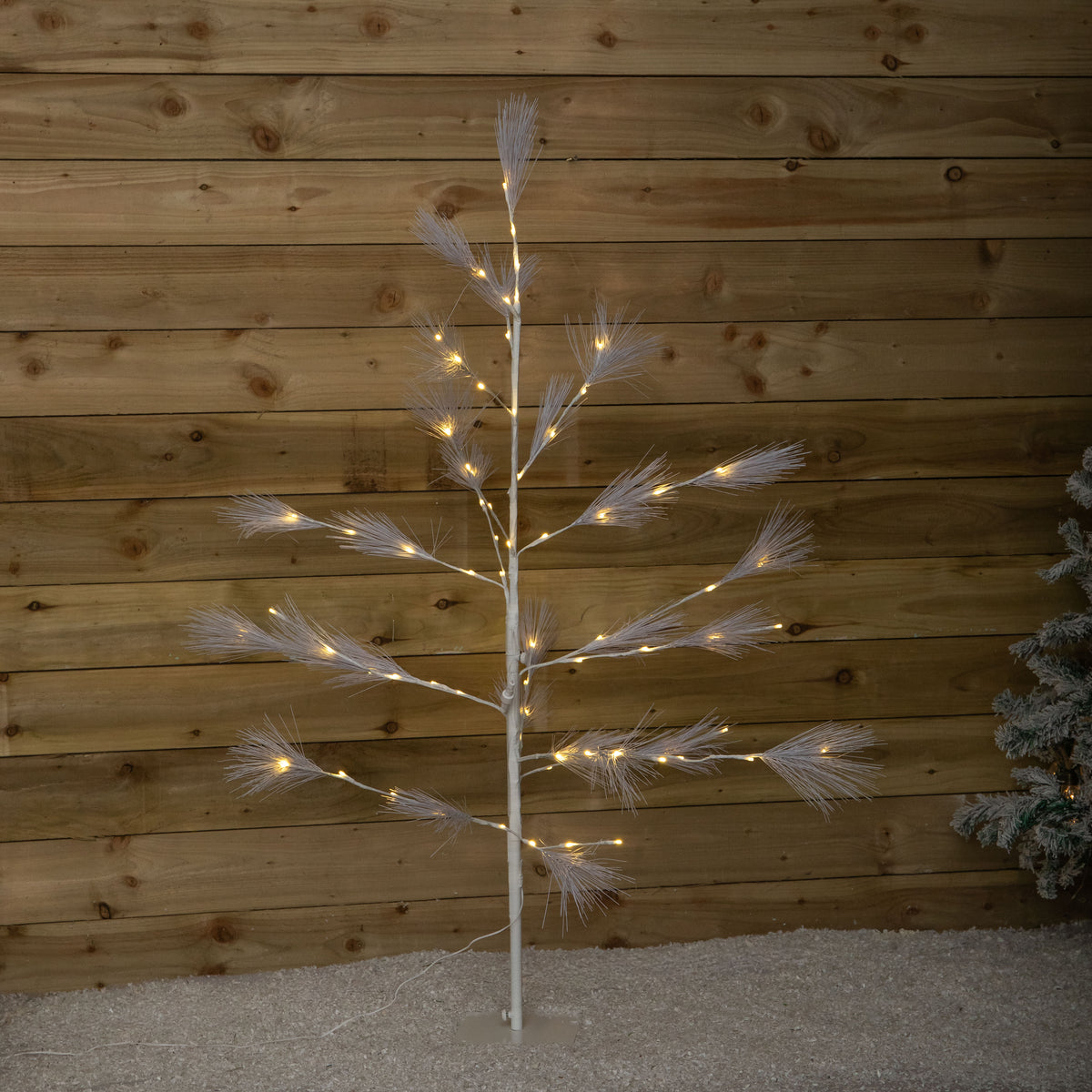 5ft (1.5m) Light Up Feather Pine Christmas Tree with Warm White LEDs