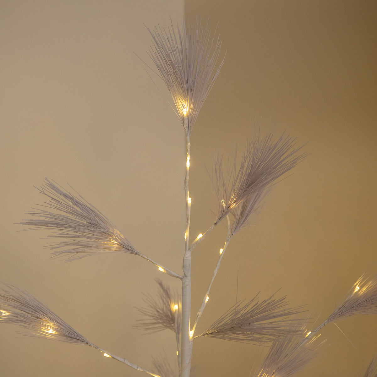 6ft (1.8m) Light Up Feather Pine Christmas Tree with Warm White LEDs