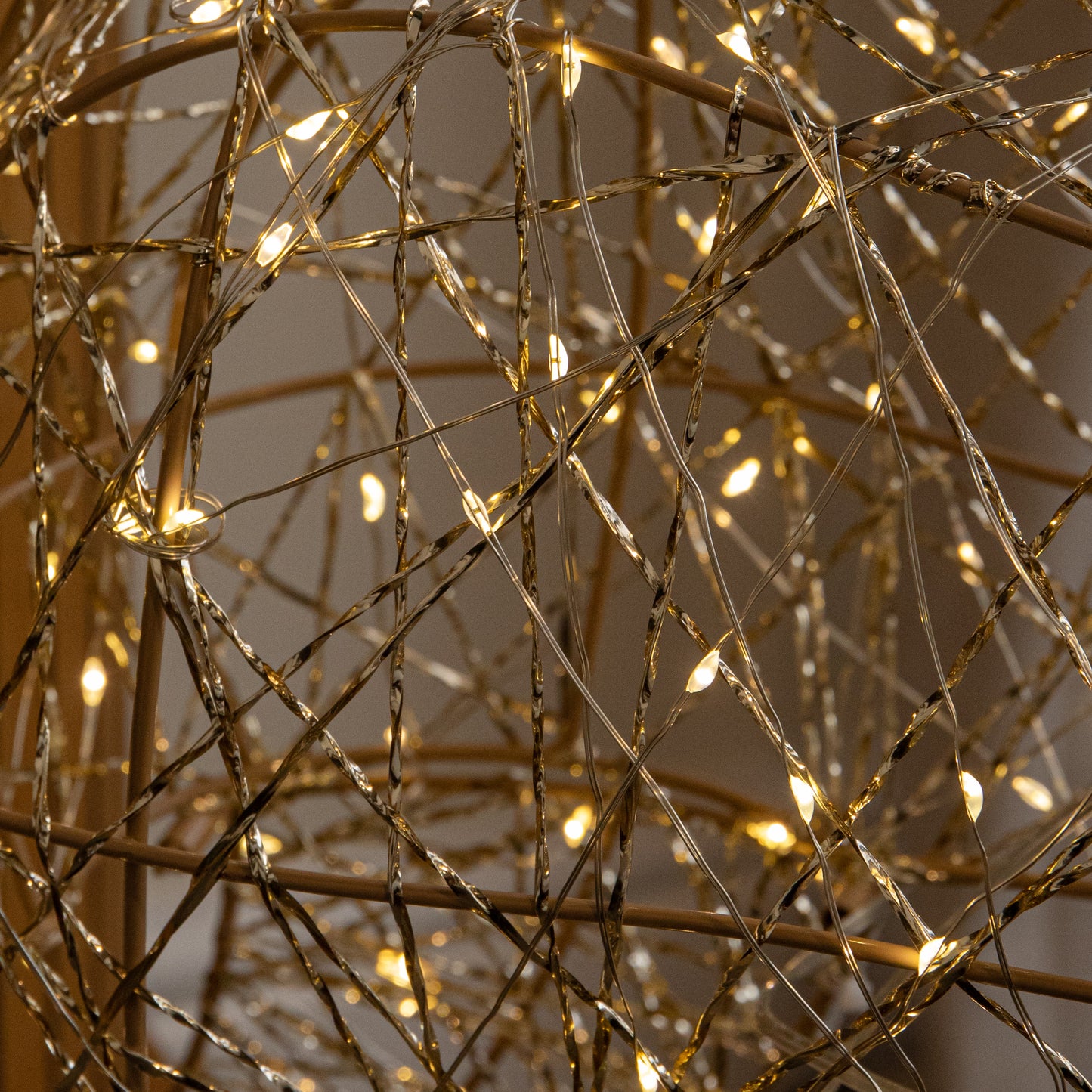 1m Light up Gold Twist Christmas Standing Reindeer with 300 Warm White LEDs