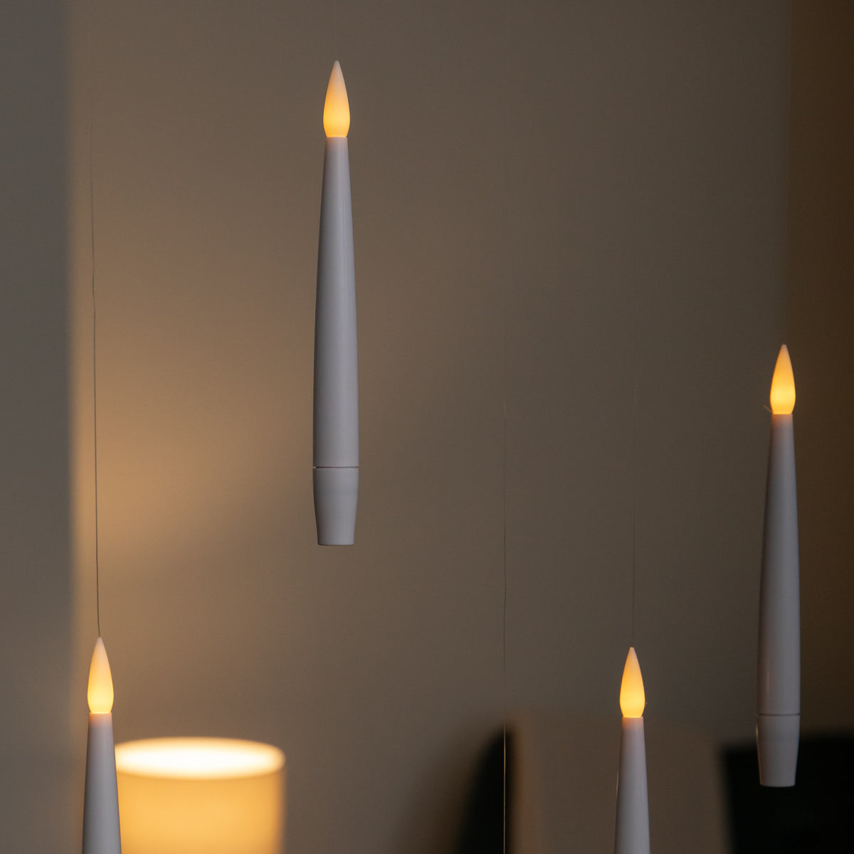 Set of 10 Floating LED Christmas Candles with Remote Control