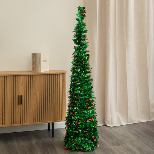 1.5m (5ft) Pop up Tinsel Christmas Tree with Stand