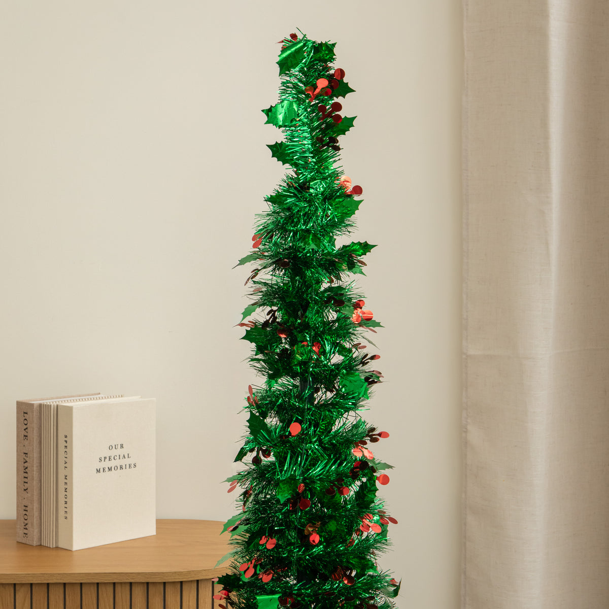 1.5m (5ft) Pop up Tinsel Christmas Tree with Stand