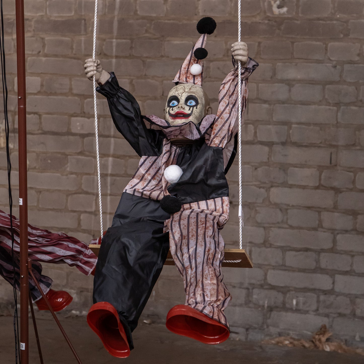 6ft Tall Clown Go-Round Animated Halloween Prop Decoration