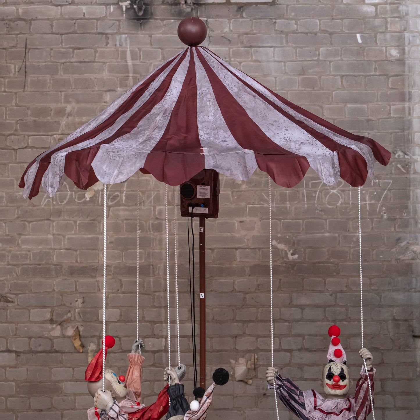 6ft Tall Clown Go-Round Animated Halloween Prop Decoration