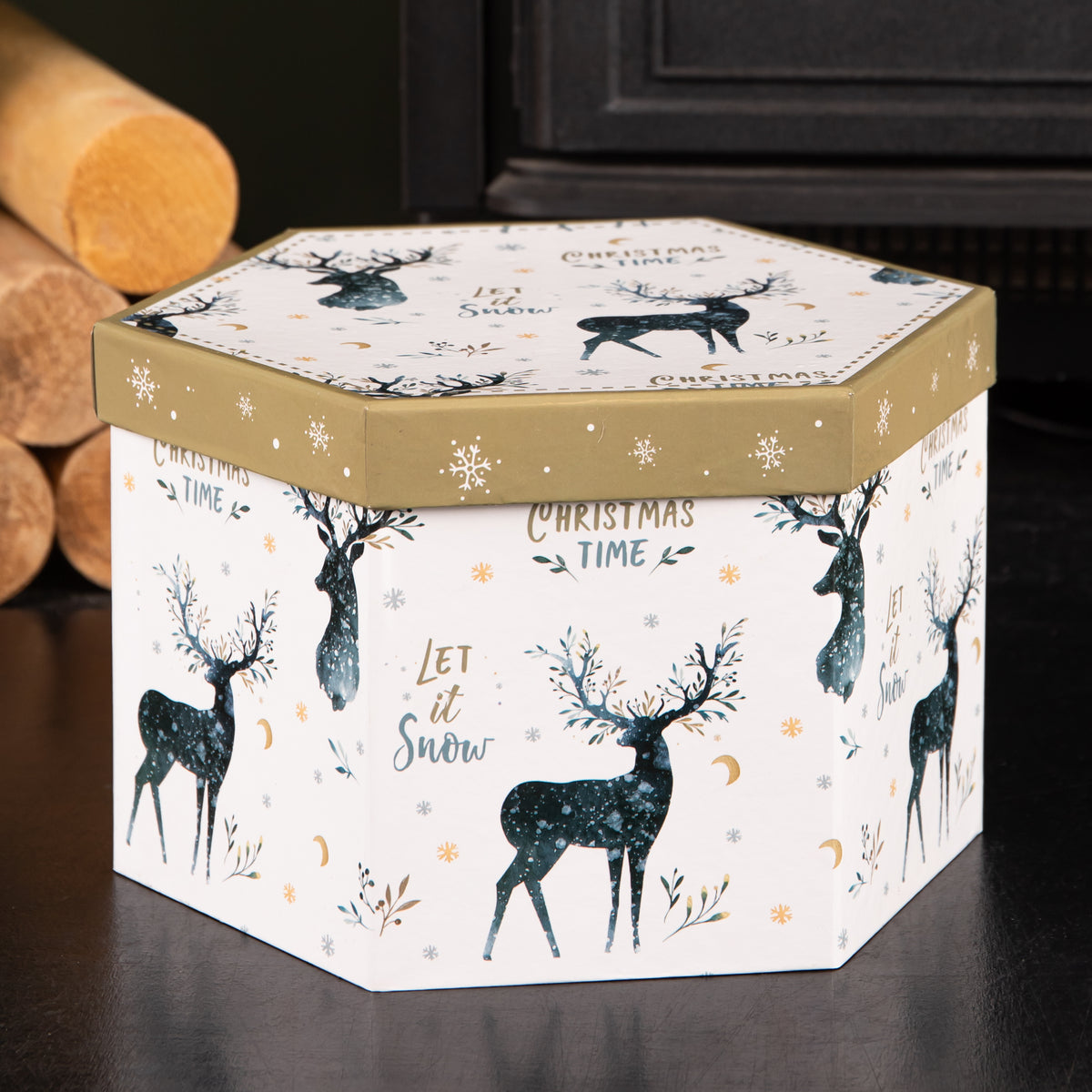 Set of 14 Traditional Vintage Christmas Stags Tree Baubles