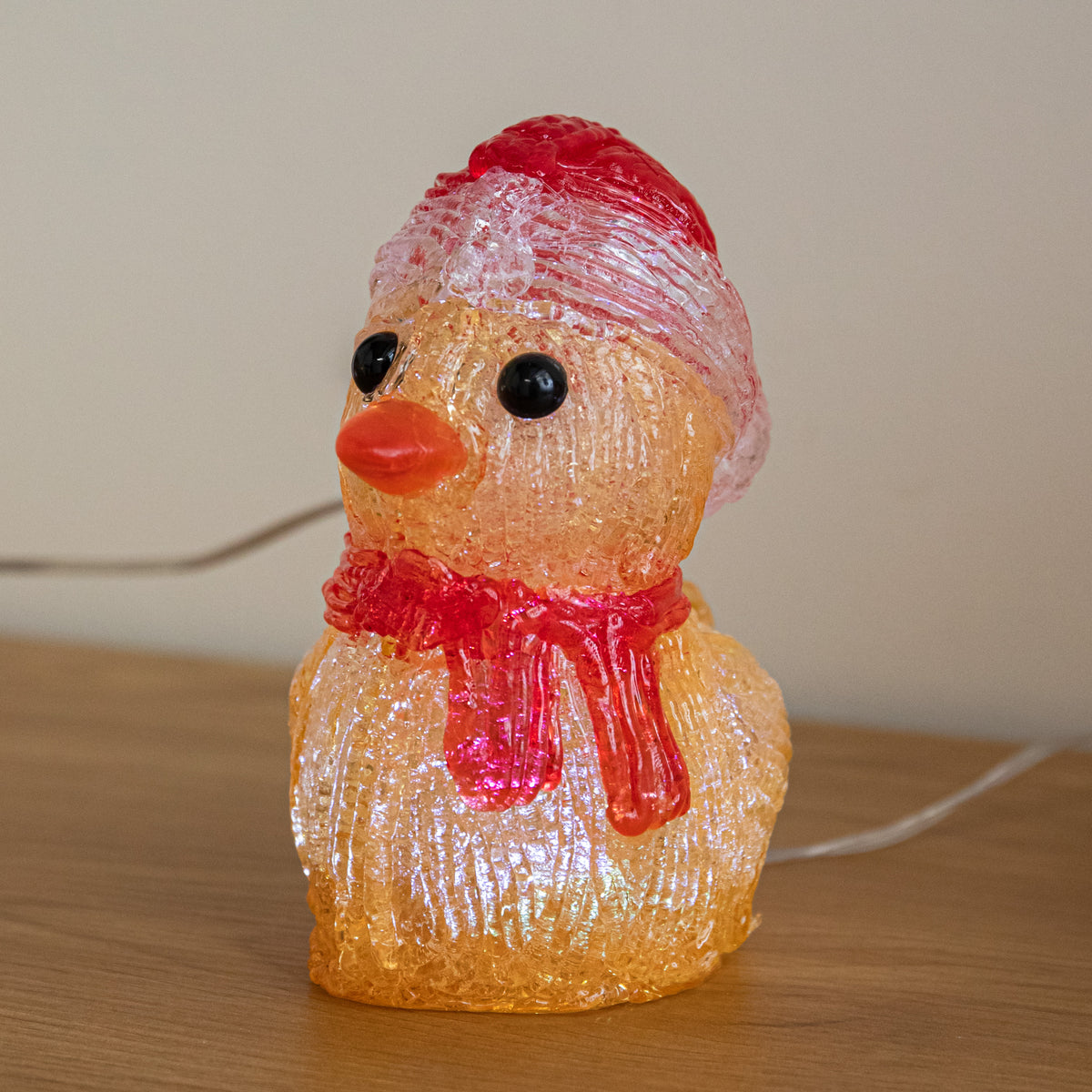 Set of 5 Light Up Acrylic Christmas Ducklings with Cool White LEDs