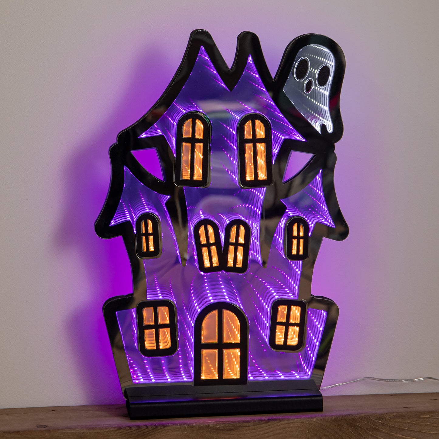 39cm Light up Halloween Haunted House Infinity Light Decoration with LEDs