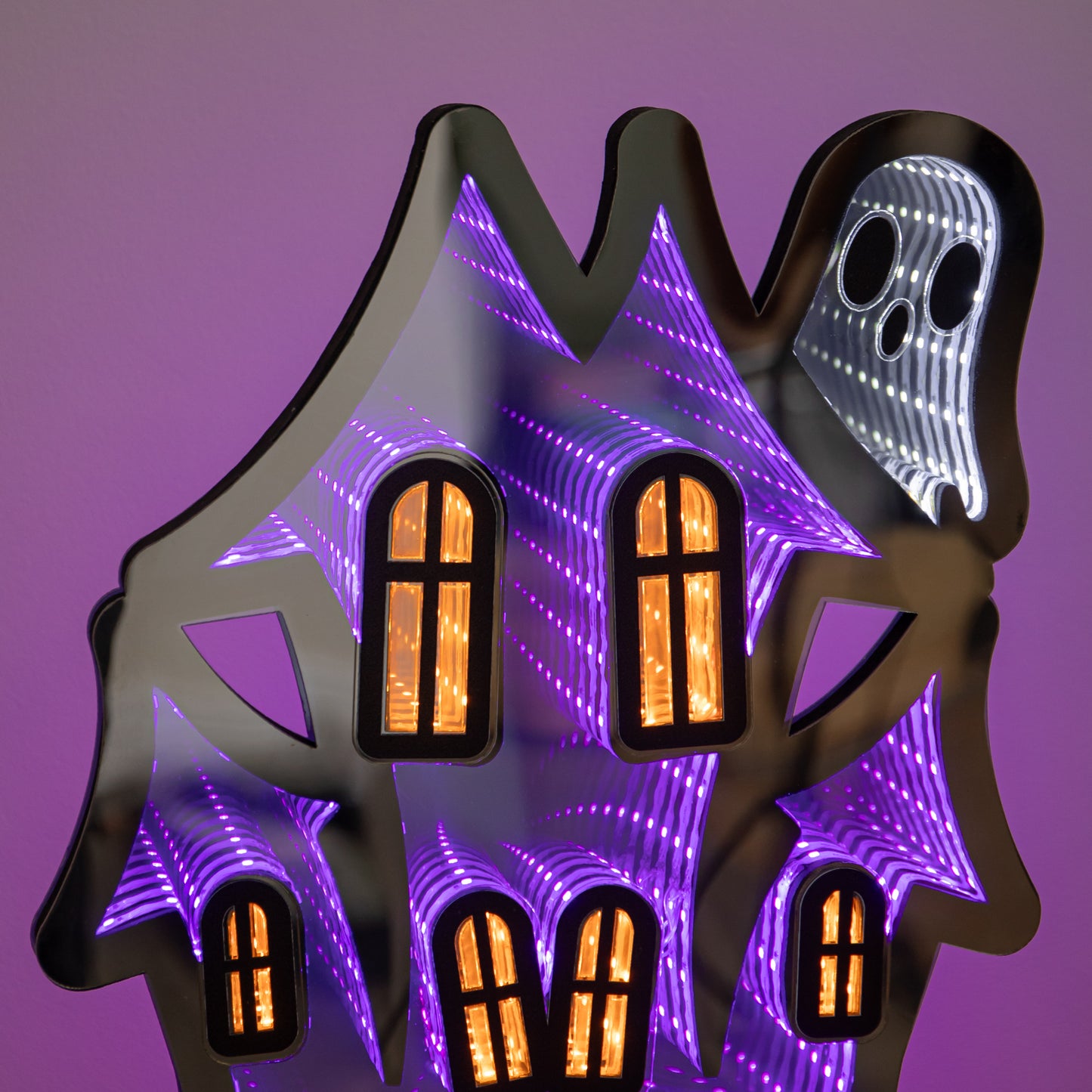 39cm Light up Halloween Haunted House Infinity Light Decoration with LEDs