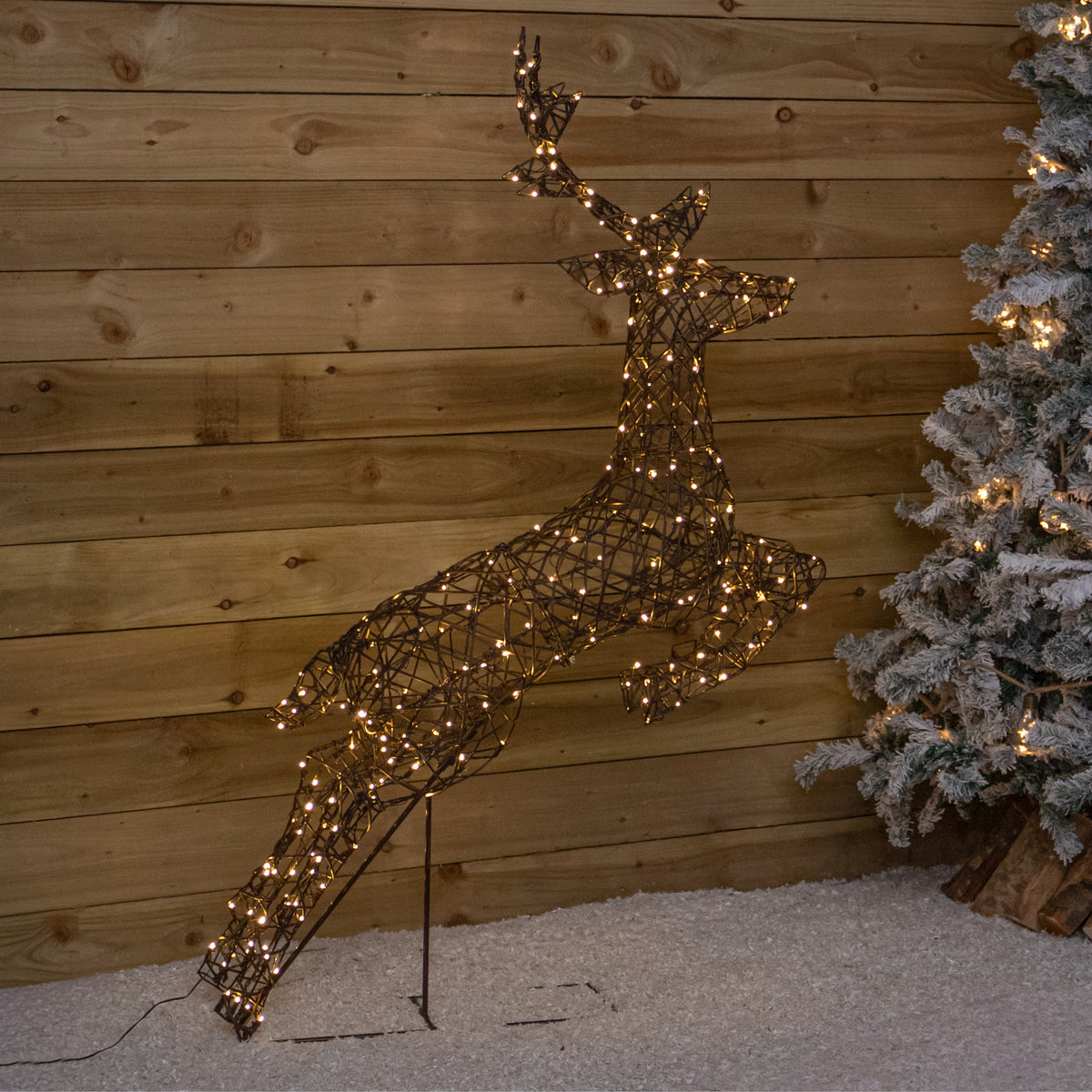 1.5m Light Up Prancing Stag Christmas Reindeer with 260 Warm White LEDs