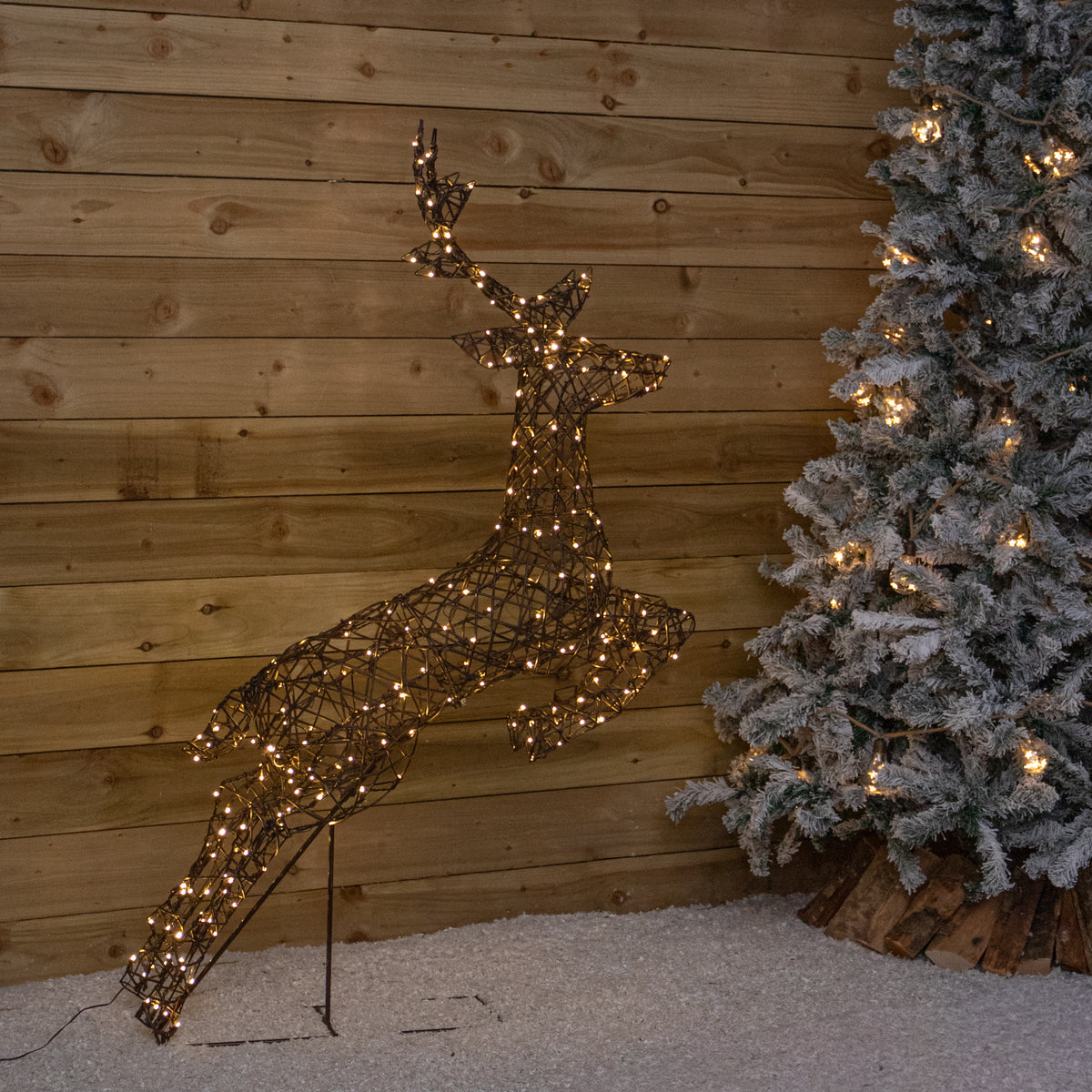 1.5m Light Up Prancing Stag Christmas Reindeer with 260 Warm White LEDs