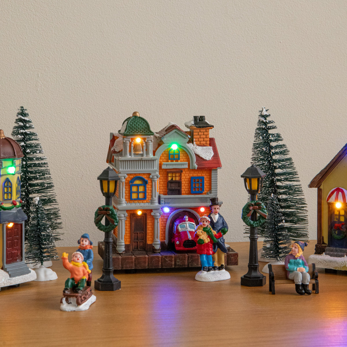 17 Piece Light Up Musical Christmas Avenue Village Scene