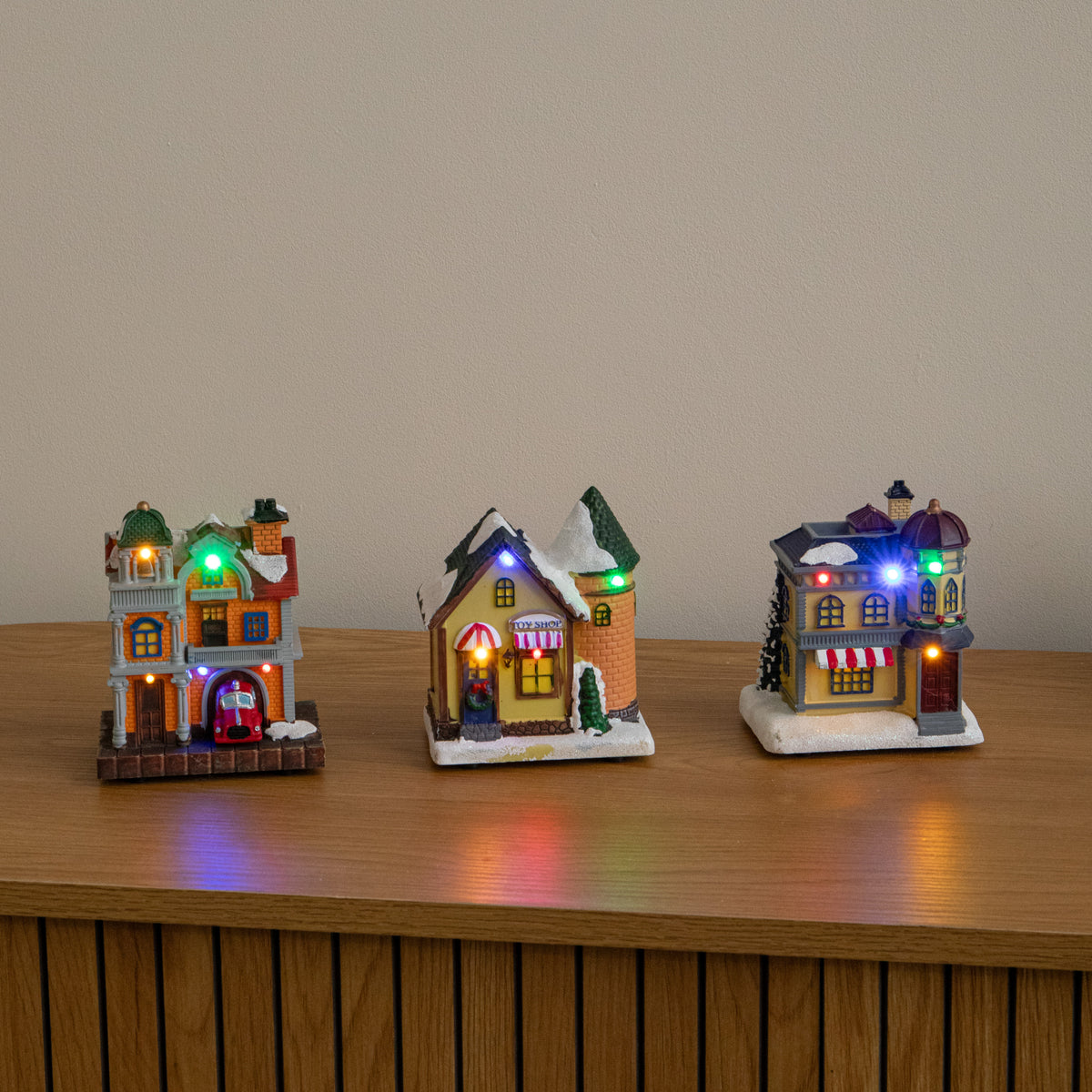 17 Piece Light Up Musical Christmas Avenue Village Scene