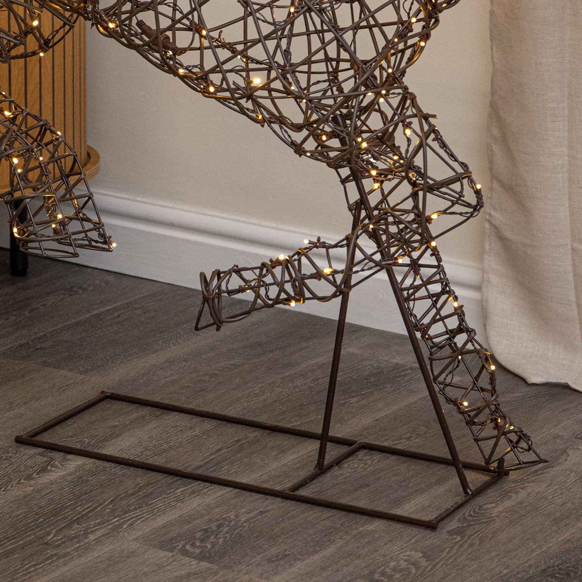 1m Light Up Prancing Doe Christmas Reindeer with 220 Warm White LEDs & Timer