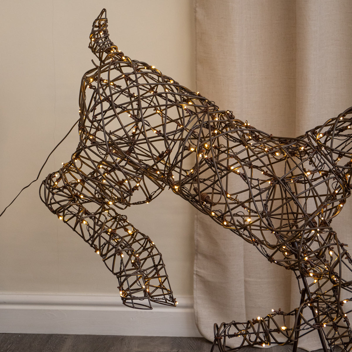 1m Light Up Prancing Doe Christmas Reindeer with 220 Warm White LEDs & Timer