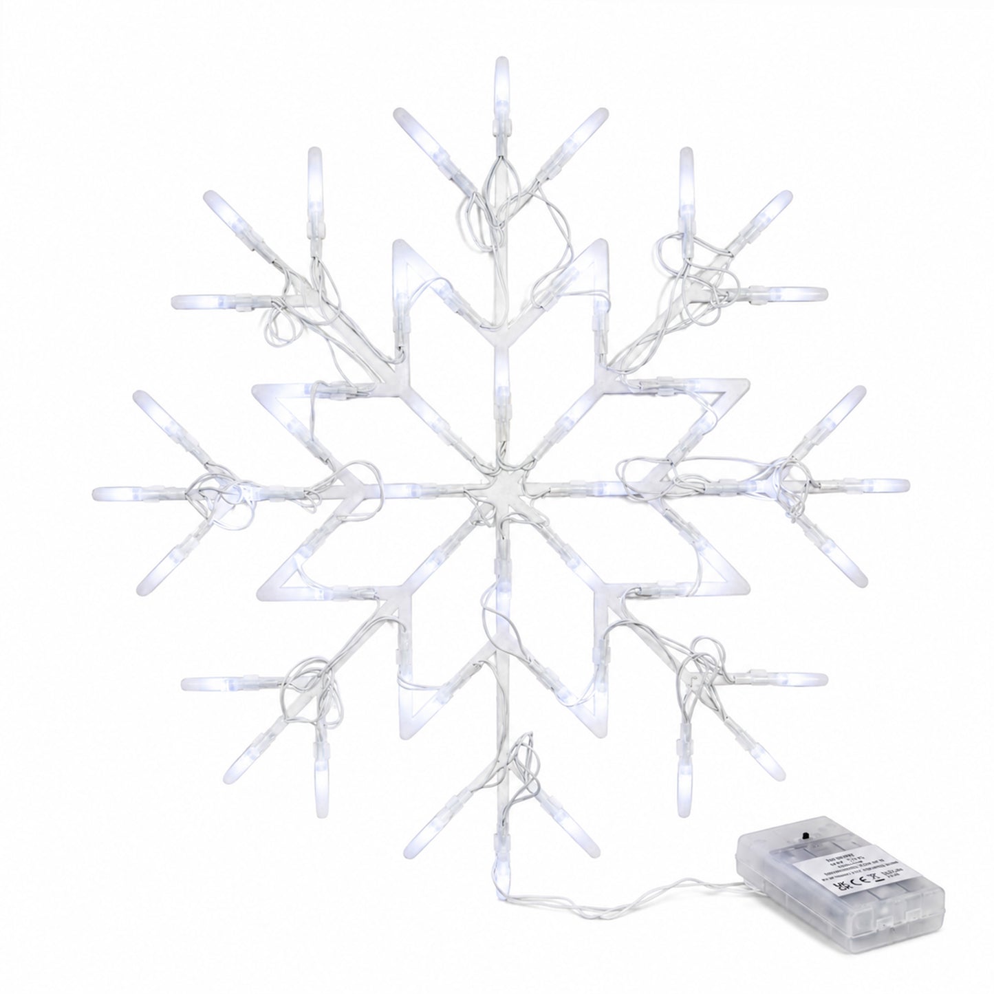 34cm Battery Operated Light up Christmas Snowflake with White LEDs