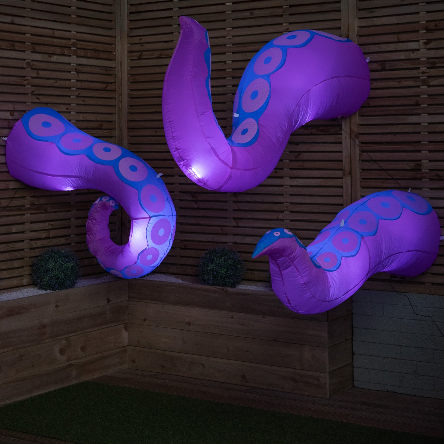 Set of 3 Light up Large Inflatable Octopus Tentacles Halloween Decoration with LEDs