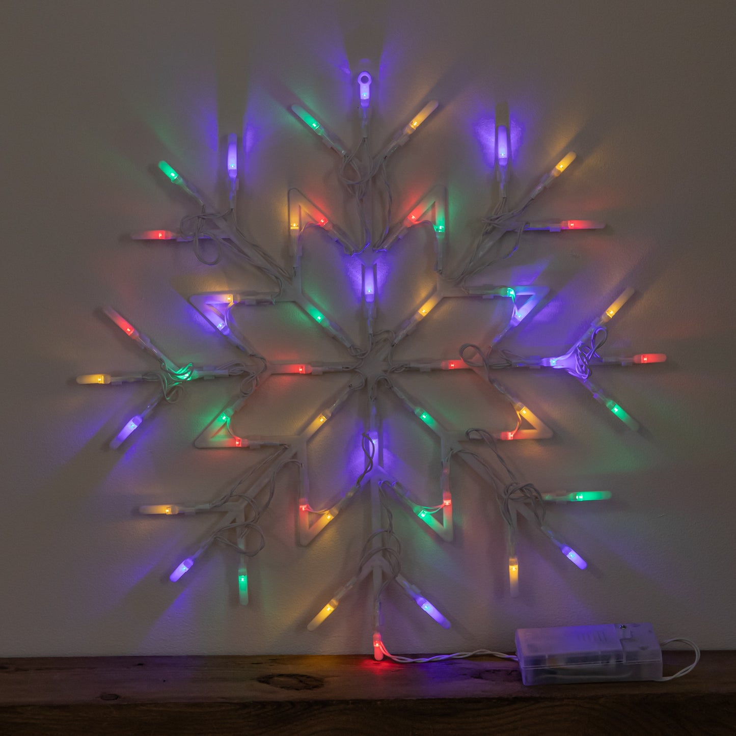 34cm Battery Operated Light up Christmas Snowflake with Multi-Coloured LEDs