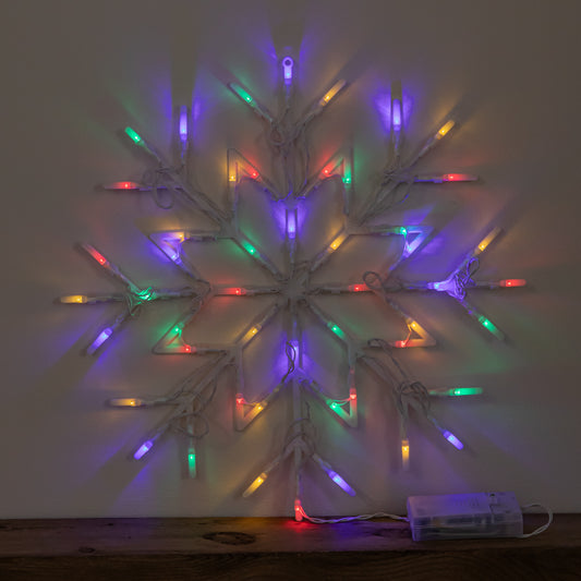 34cm Battery Operated Light up Christmas Snowflake with Multi-Coloured LEDs