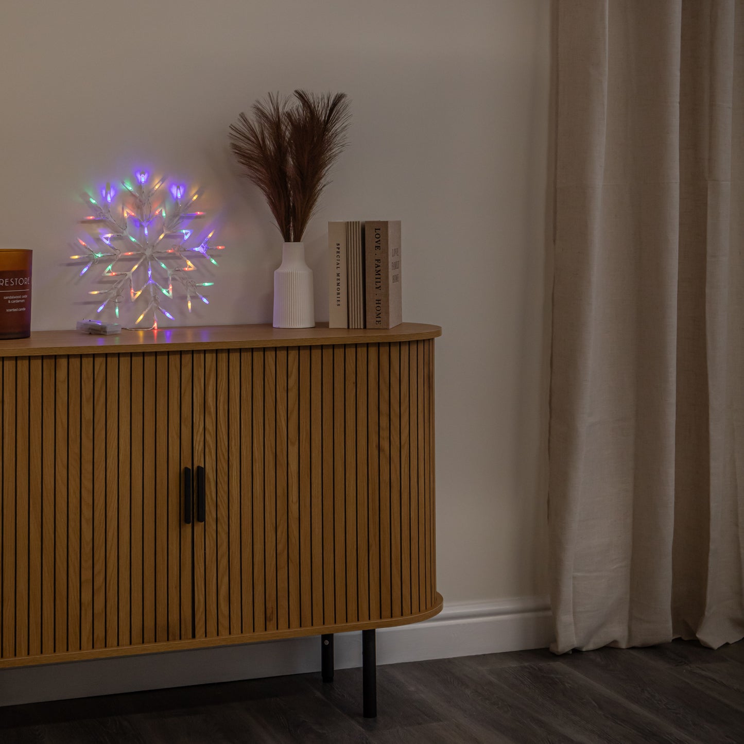34cm Battery Operated Light up Christmas Snowflake with Multi-Coloured LEDs