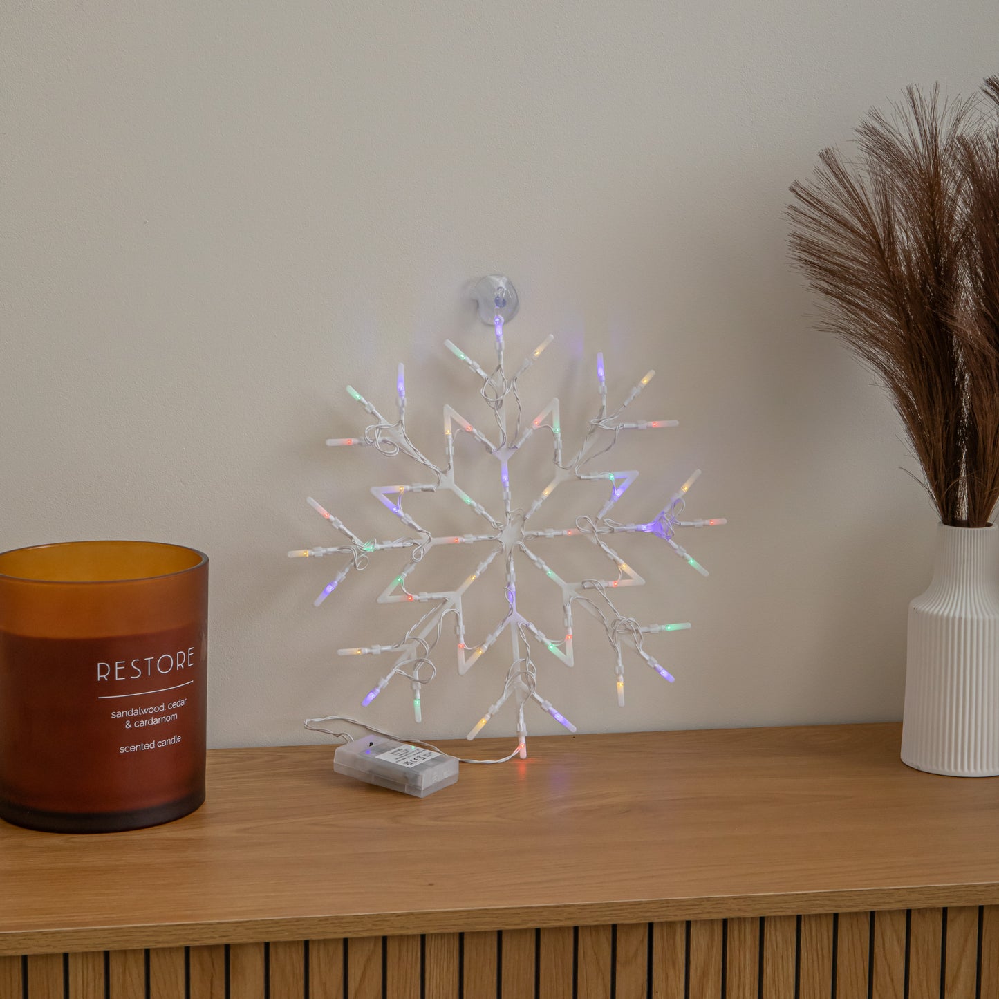 34cm Battery Operated Light up Christmas Snowflake with Multi-Coloured LEDs