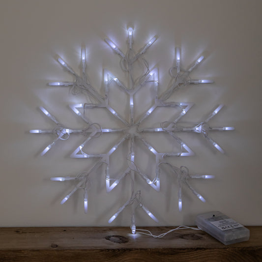 34cm Battery Operated Light up Christmas Snowflake with White LEDs