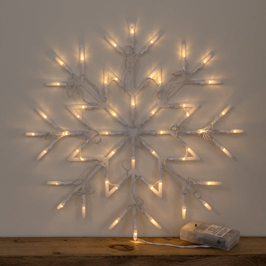 34cm Battery Operated Light up Christmas Snowflake with Warm White LEDs