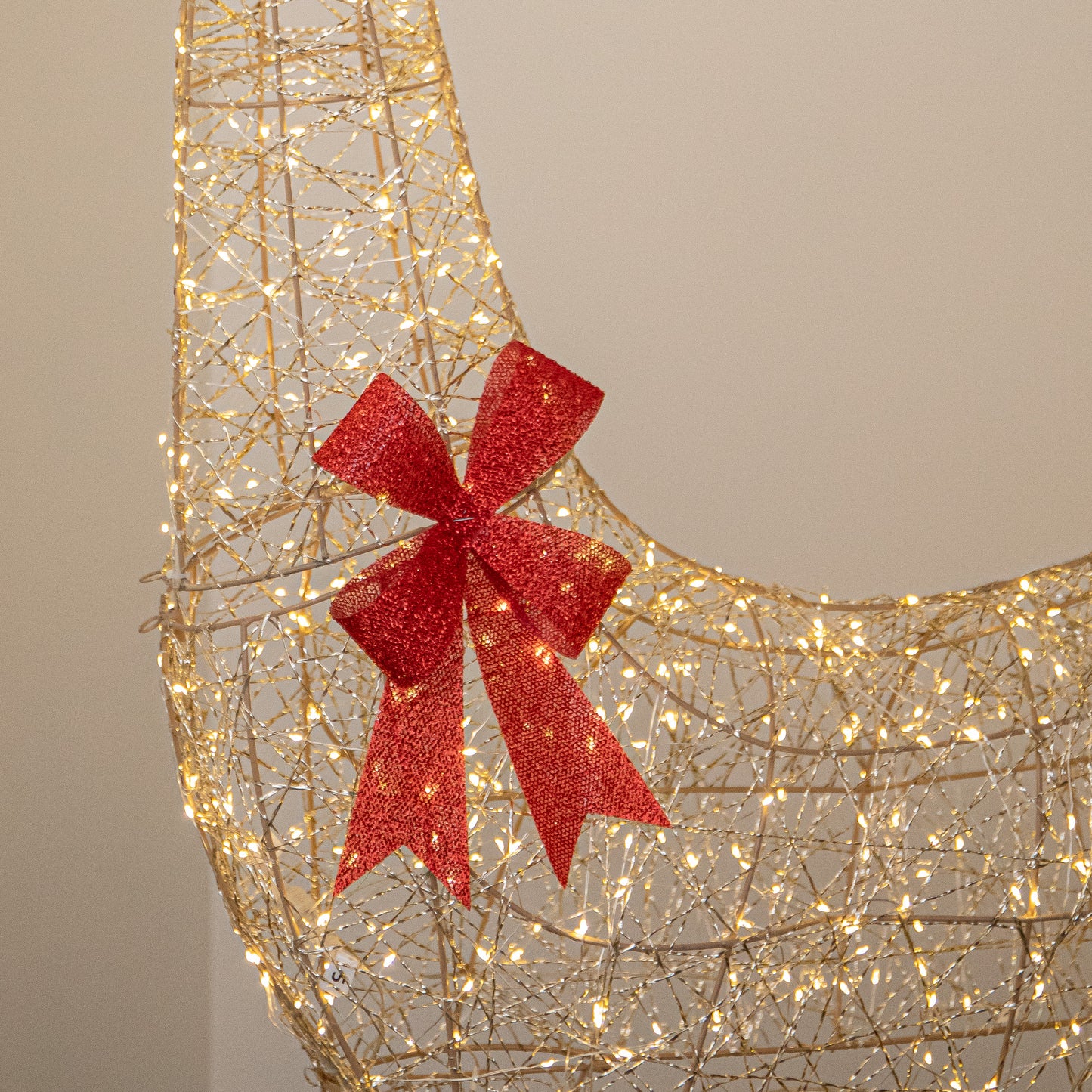 1.75m Light up Gold Twist Christmas Reindeer 880 Warm White LEDs