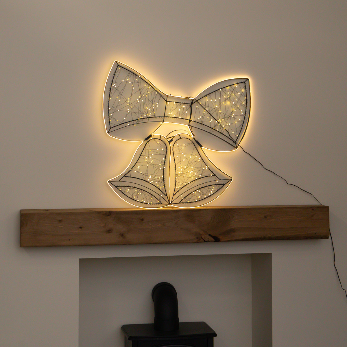 67cm Light up Halo Bow & Bows Christmas Decoration with Warm White LEDs