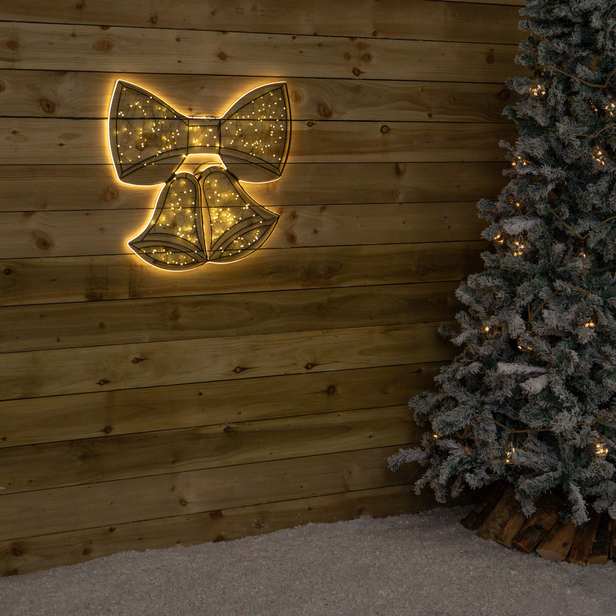 67cm Light up Halo Bow & Bows Christmas Decoration with Warm White LEDs