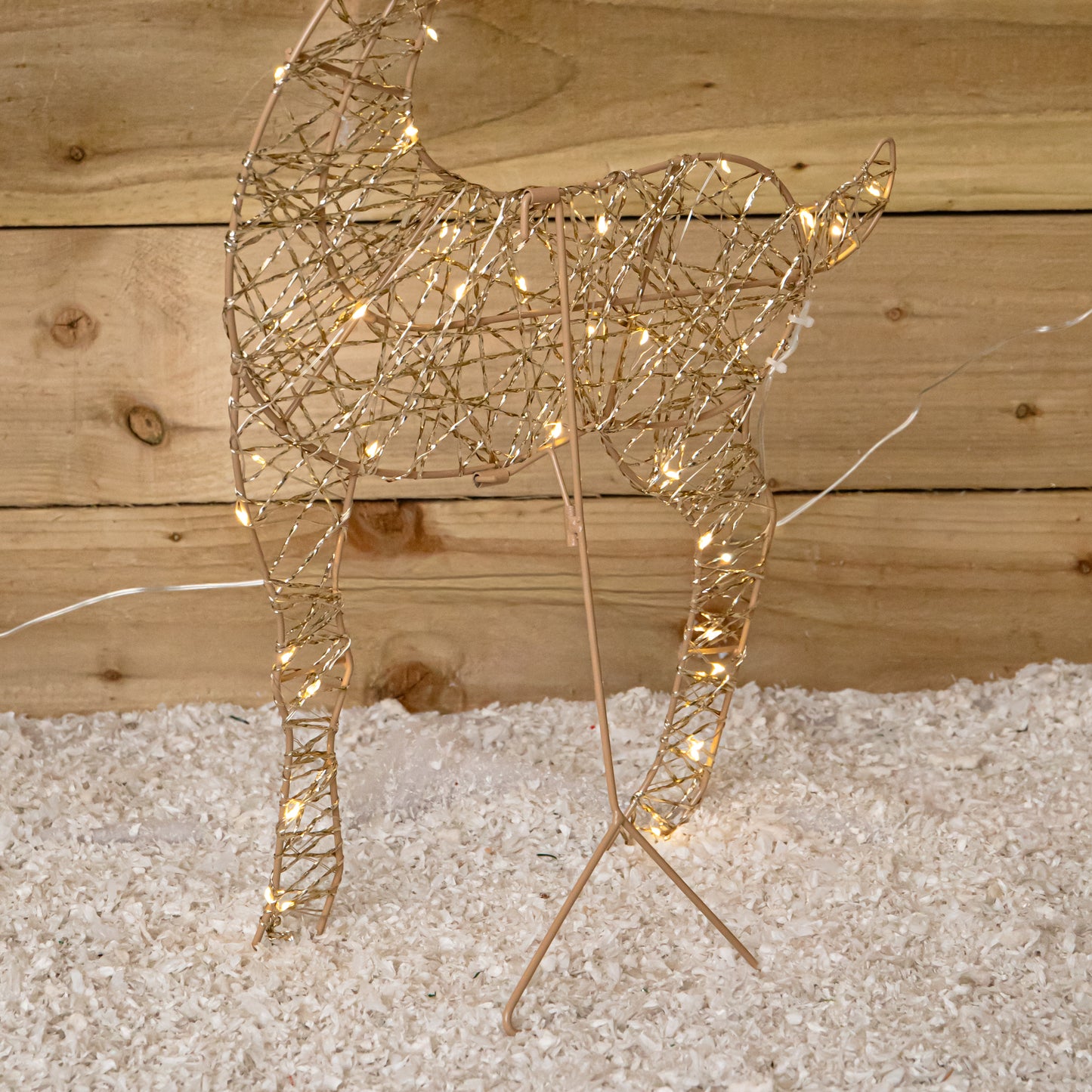 1m Light up Gold Twist Christmas Reindeer Family Set with 310 Warm White LEDs